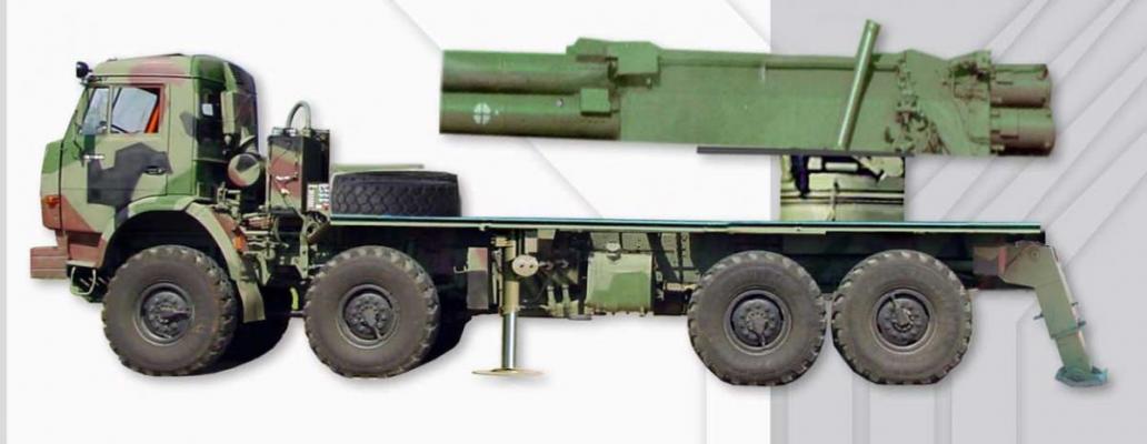 Вариант боевой машины для запуска до 8-ми неуправляемых реактивных снарядов калибра 262 мм