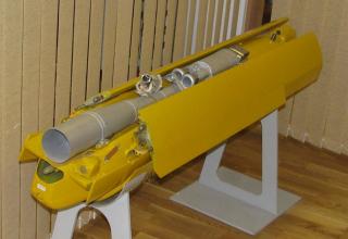 Макет беспилотного летательного аппарата для снаряжения головной части корректируемого реактивного снаряда 9М534 РСЗО ©С.В.Гуров