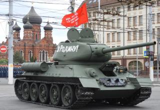 Имитация буксировки танка Т-34